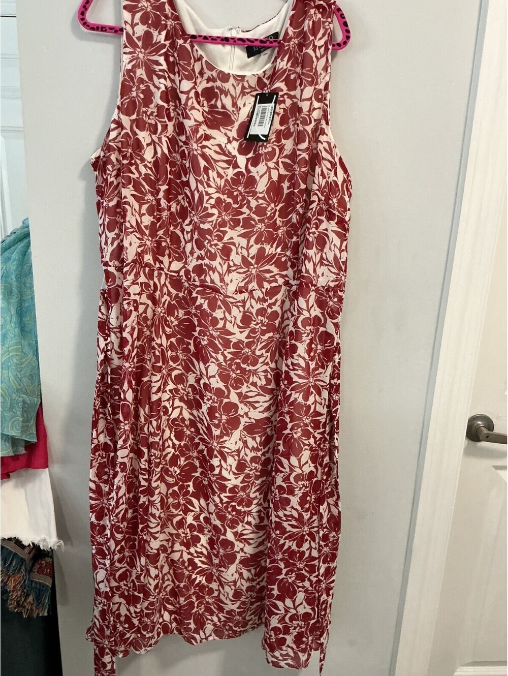 Kasper Plus Size 3X Womans Red Floral Sleeveless Maxi Dress NWT #215
